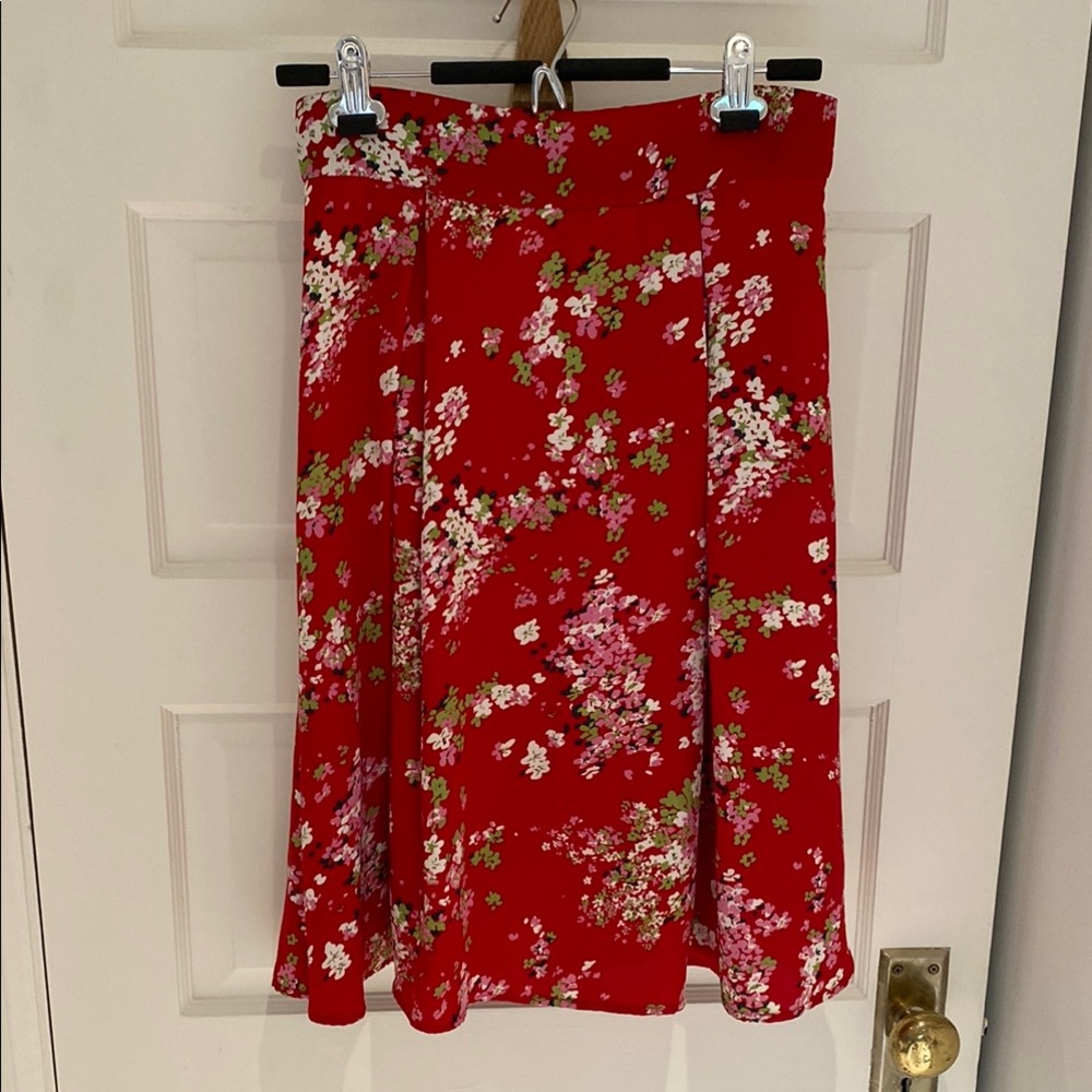 Red A-Line Midi Skirt - Annie 50